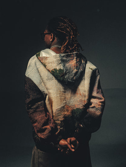 "VOYAGE OF LIFE" TAPESTRY JACQUARD FABRIC DOUBLE-ZIP HOODIE - nickscacchetti