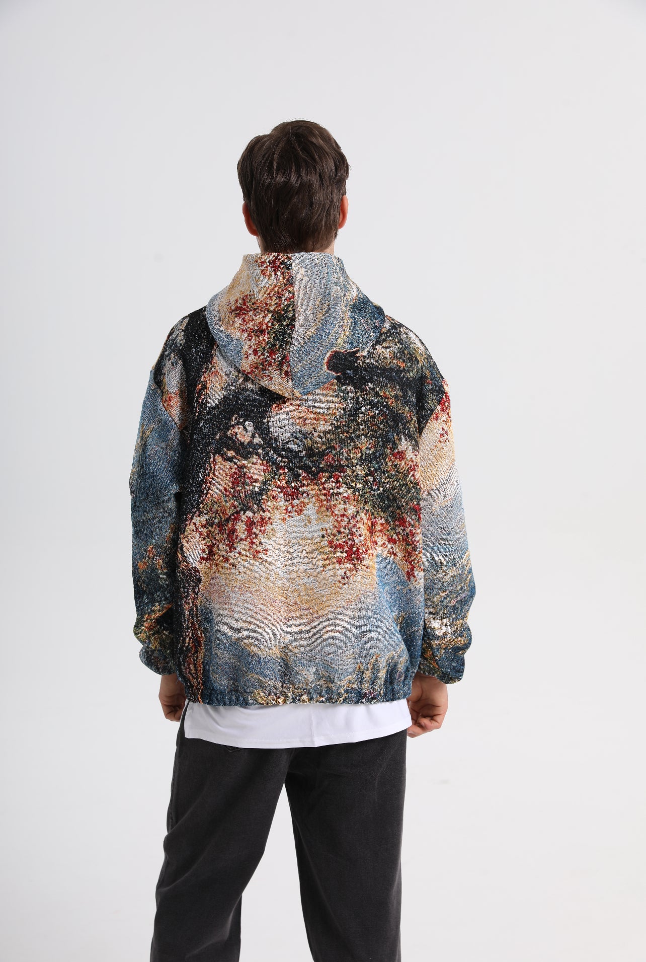 "VALLEY OF PEACE" TAPESTRY JACQUARD FABRIC PULLOVER HOODIE - nickscacchetti