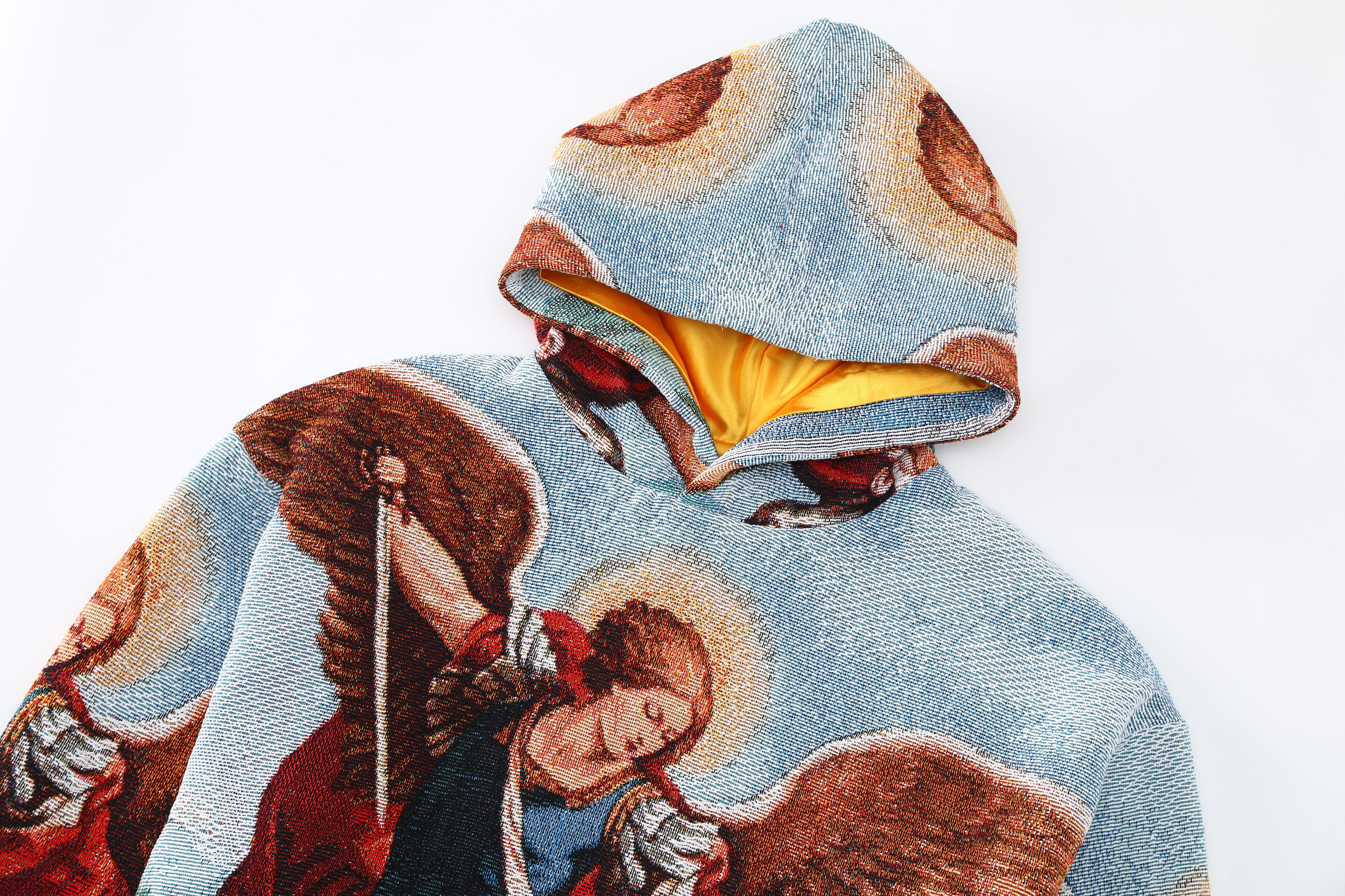 "ARCHANGEL MICHAEL" TAPESTRY JACQUARD FABRIC PULLOVER HOODIE - nickscacchetti