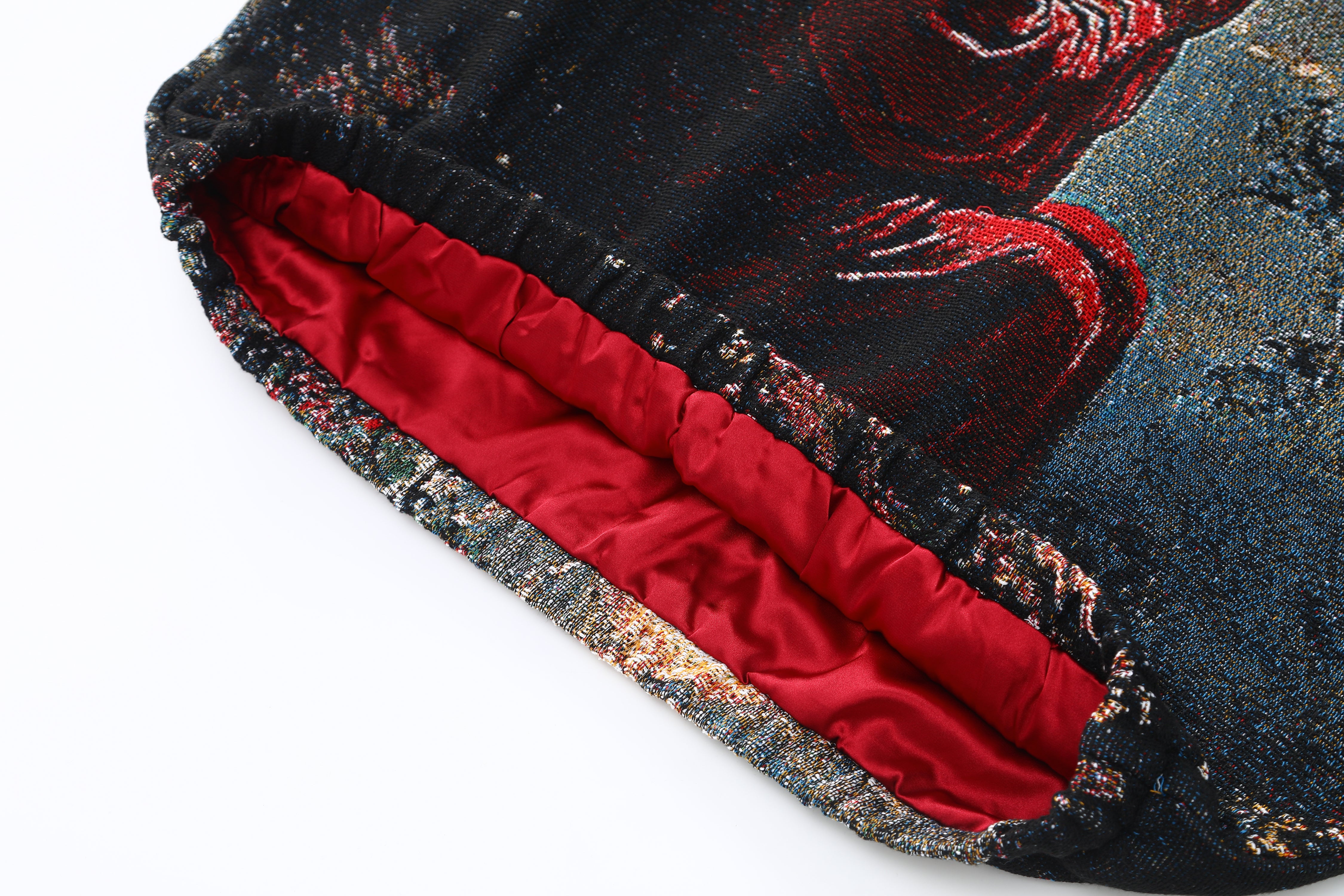 "SAVIOR IN THE SAKURA" TAPESTRY JACQUARD FABRIC PULLOVER HOODIE - nickscacchetti