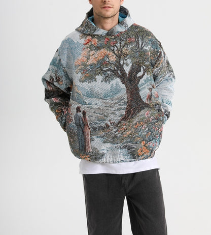 "GARDEN OF EDEN" TAPESTRY JACQUARD FABRIC PULLOVER HOODIE