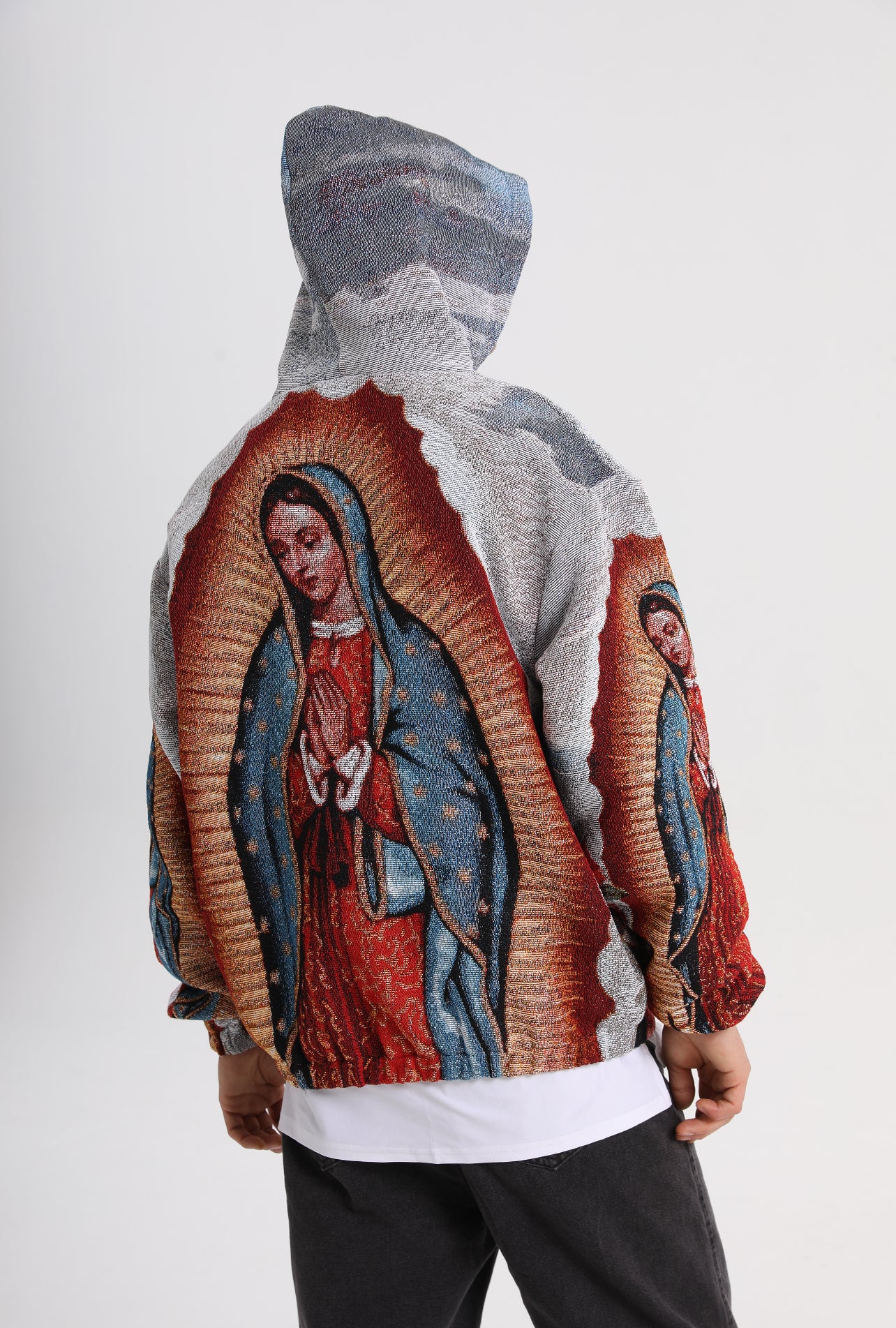"OUR LADY OF GUADALUPE" TAPESTRY JACQUARD FABRIC PULLOVER HOODIE - nickscacchetti