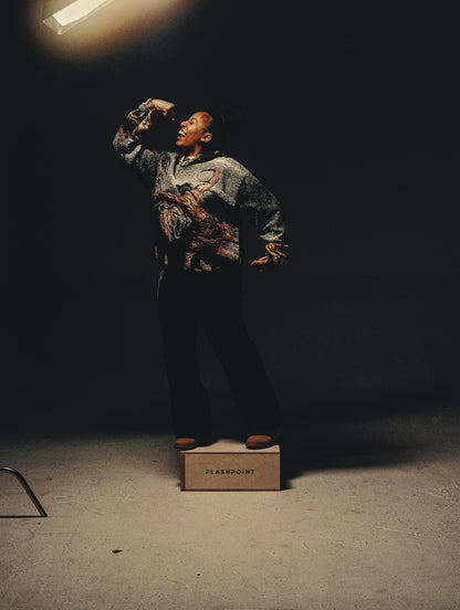 "SAMSON SLAYING THE LION" TAPESTRY JACQUARD FABRIC PULLOVER HOODIE - nickscacchetti