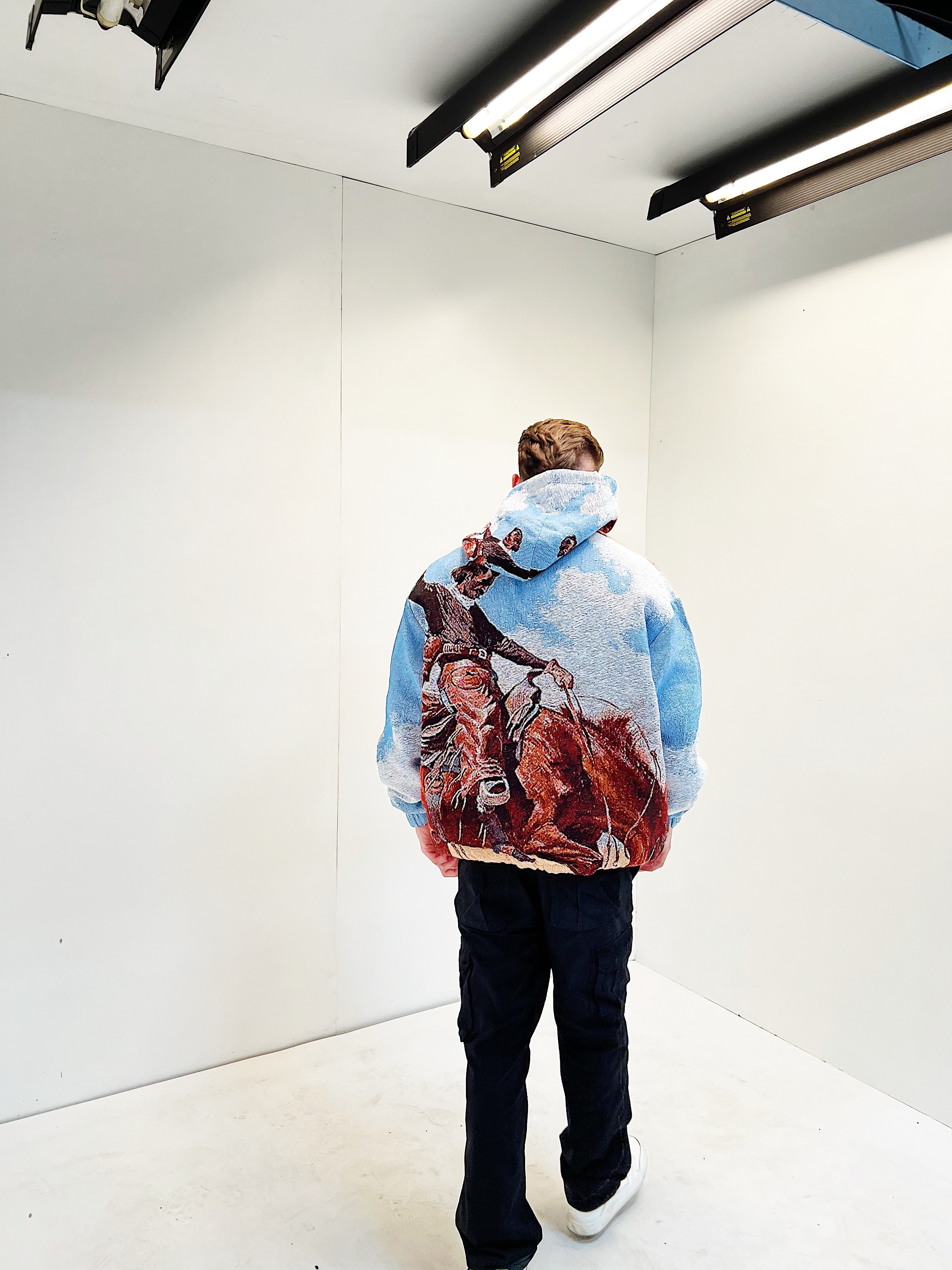 "Buck-Jumper" TAPESTRY JACQUARD FABRIC PULLOVER HOODIE - nickscacchetti
