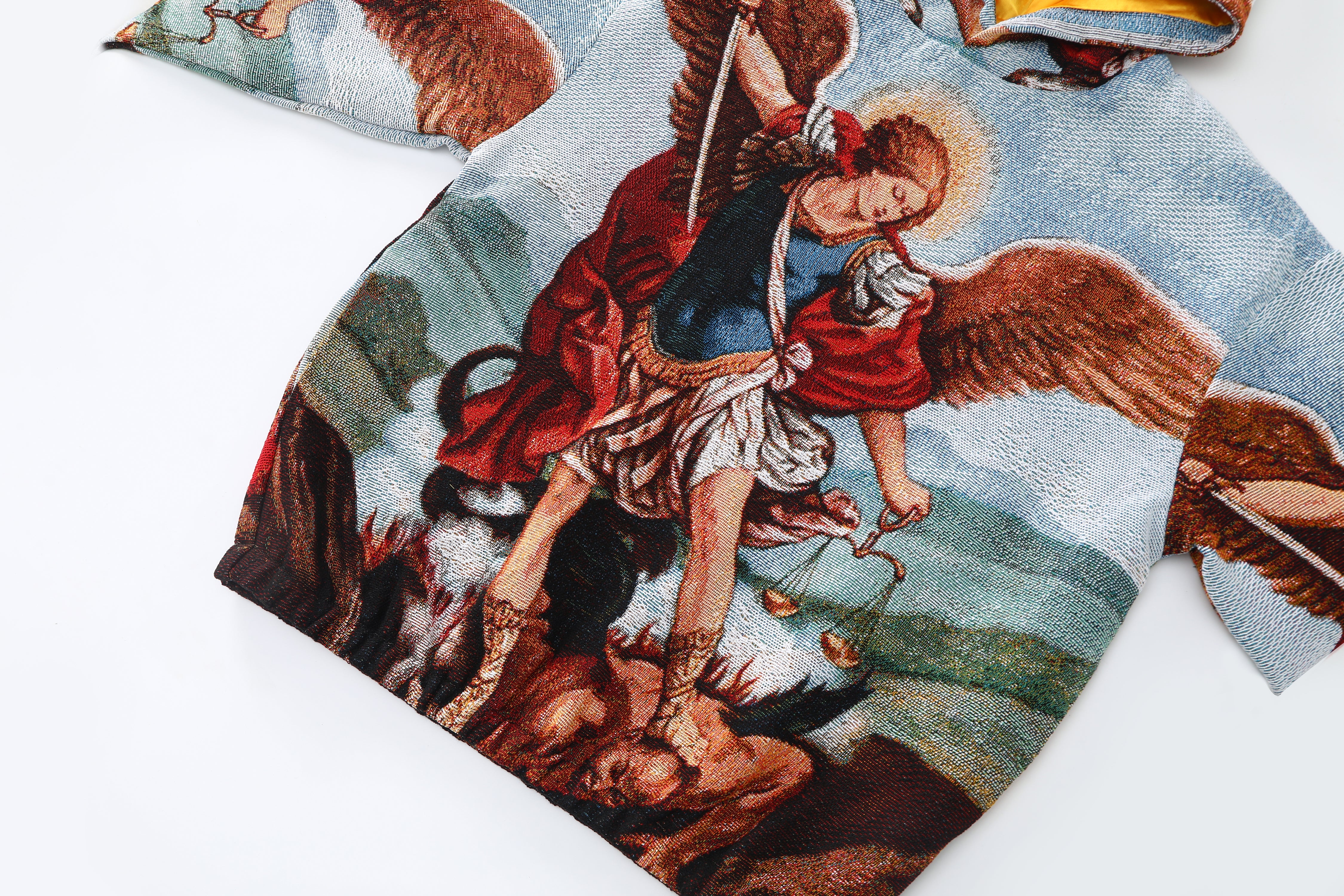 "ARCHANGEL MICHAEL" TAPESTRY JACQUARD FABRIC PULLOVER HOODIE - nickscacchetti