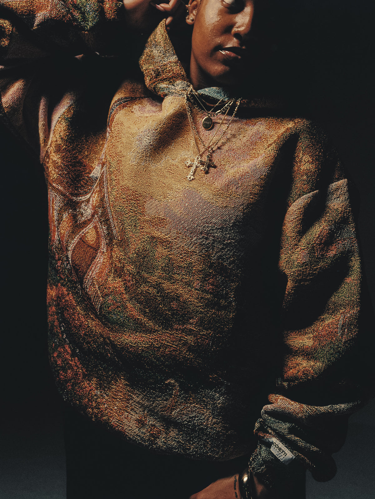 "CHAPEL DREAMS" TAPESTRY JACQUARD FABRIC PULLOVER HOODIE - nickscacchetti