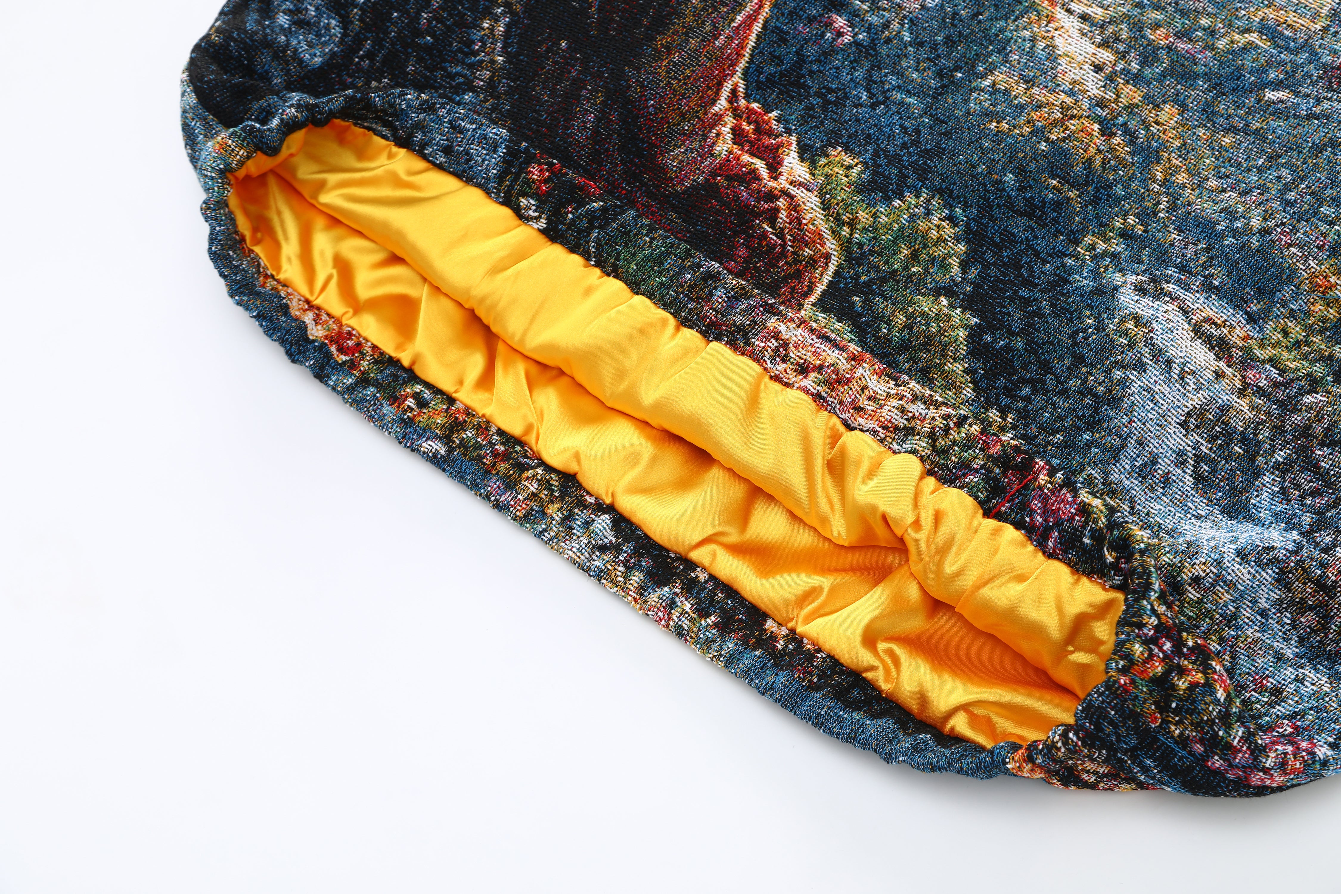 "VALLEY OF PEACE" TAPESTRY JACQUARD FABRIC PULLOVER HOODIE - nickscacchetti