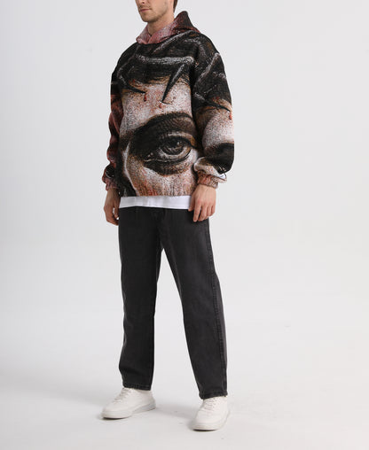 "CROWN OF THORNS" TAPESTRY JACQUARD FABRIC PULLOVER HOODIE