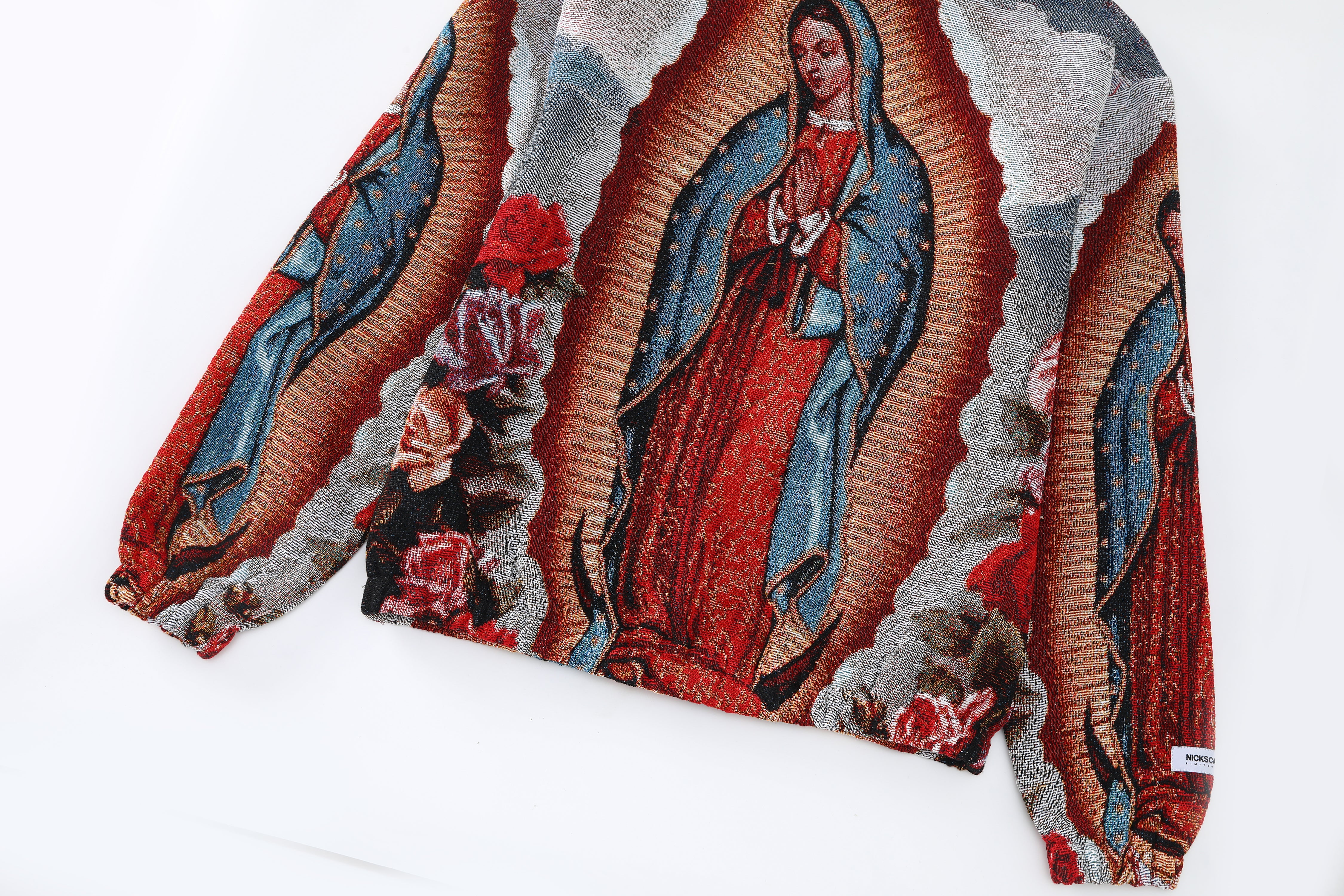 "OUR LADY OF GUADALUPE" TAPESTRY JACQUARD FABRIC PULLOVER HOODIE - nickscacchetti