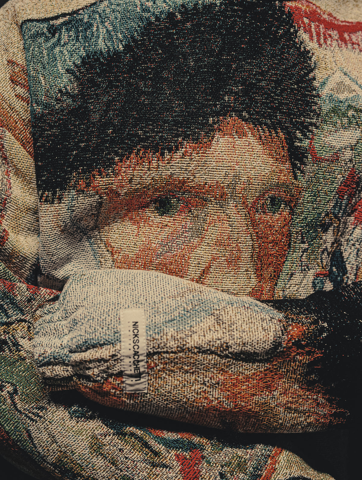 "VAN GOGH SELF PORTRAIT" TAPESTRY JACQUARD FABRIC PULLOVER HOODIE - nickscacchetti