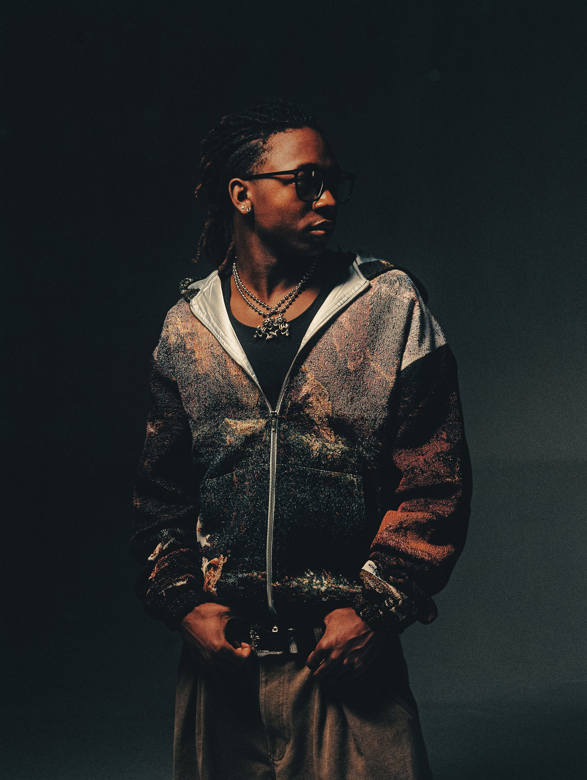 "VOYAGE OF LIFE" TAPESTRY JACQUARD FABRIC DOUBLE-ZIP HOODIE - nickscacchetti