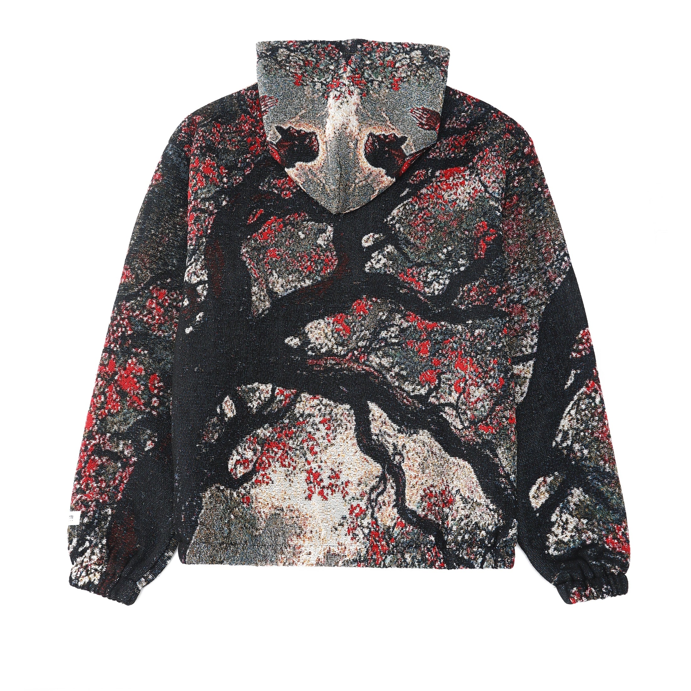 "SAVIOR IN THE SAKURA" TAPESTRY JACQUARD FABRIC PULLOVER HOODIE - nickscacchetti