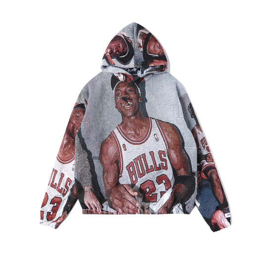 “JORDAN” TAPESTRY JACQUARD FABRIC PULLOVER HOODIE - nickscacchetti
