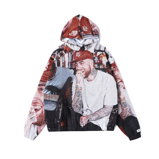"MAC MILLER" TAPESTRY JACQUARD FABRIC PULLOVER HOODIE - nickscacchetti