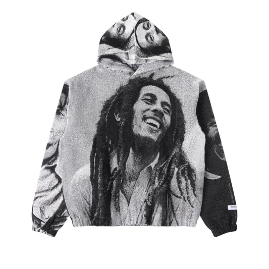 "Bob Marley" TAPESTRY JACQUARD FABRIC PULLOVER HOODIE - nickscacchetti