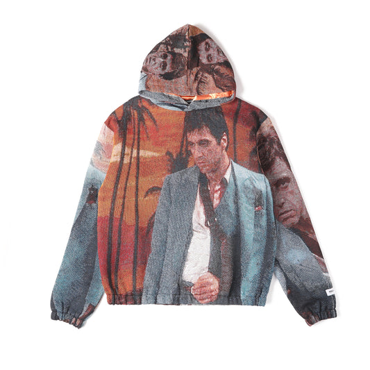 "SCARFACE" TAPESTRY JACQUARD FABRIC PULLOVER HOODIE - nickscacchetti