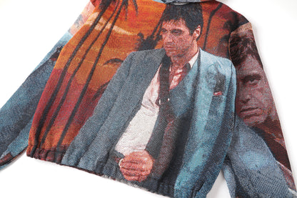 "SCARFACE" TAPESTRY JACQUARD FABRIC PULLOVER HOODIE - nickscacchetti