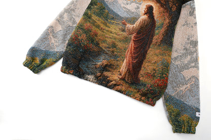 "HEAVENS MEADOW" TAPESTRY JACQUARD FABRIC PULLOVER HOODIE
