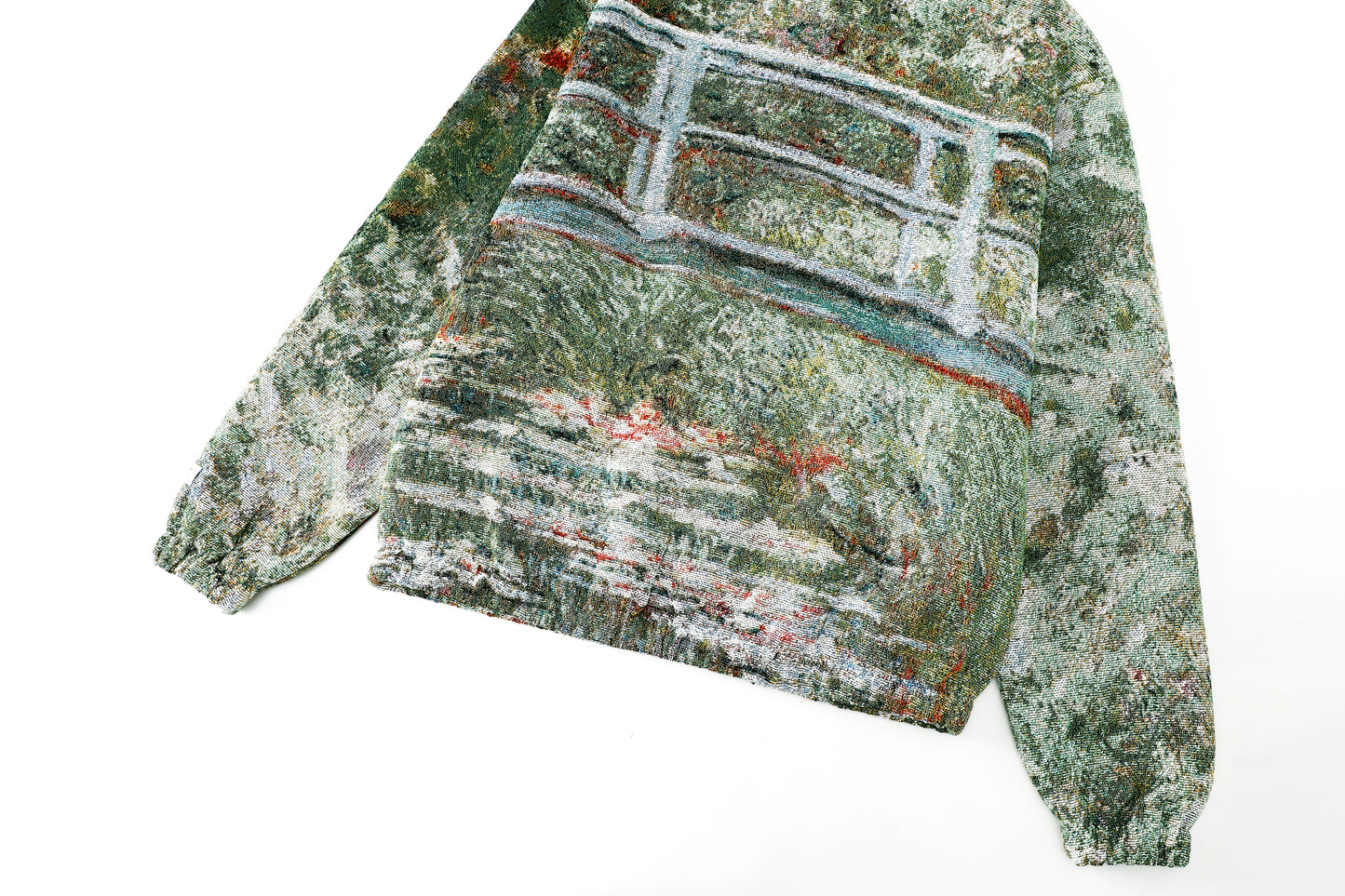"MONET THE WATER LILY POND" TAPESTRY JACQUARD FABRIC PULLOVER HOODIE