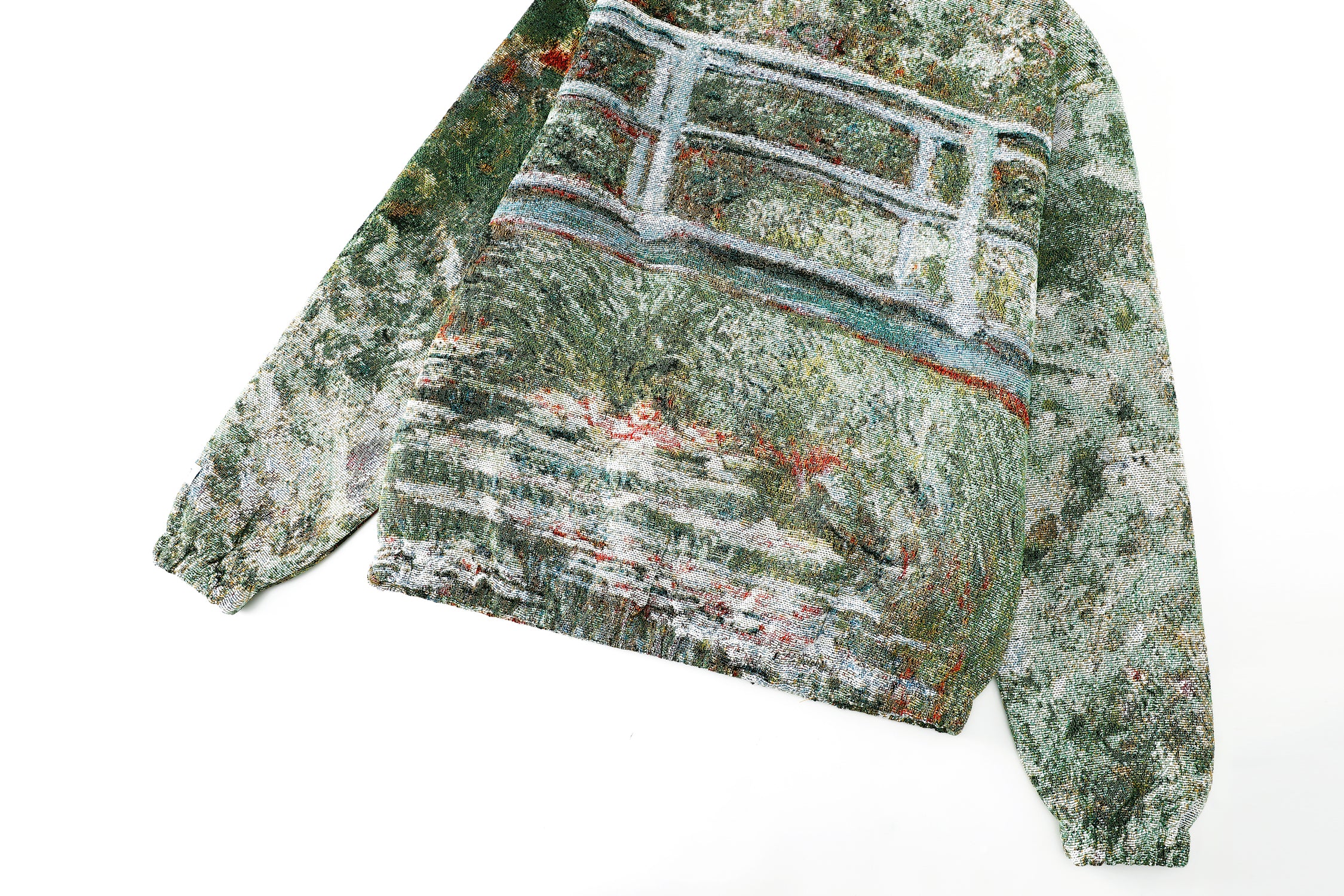 "MONET THE WATER LILY POND" TAPESTRY JACQUARD FABRIC PULLOVER HOODIE - nickscacchetti