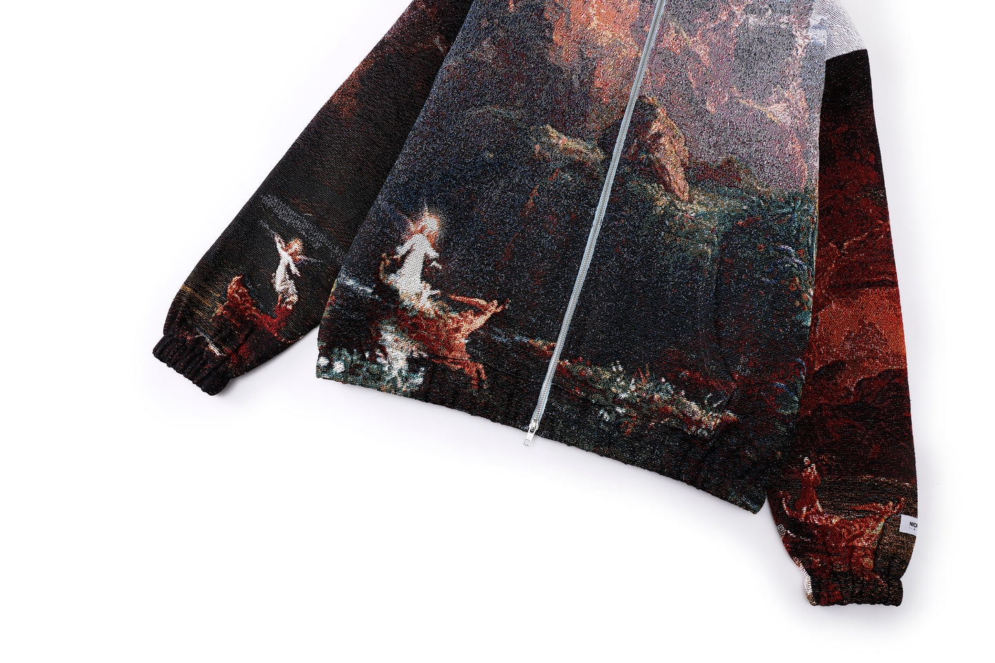"VOYAGE OF LIFE" TAPESTRY JACQUARD FABRIC DOUBLE-ZIP HOODIE