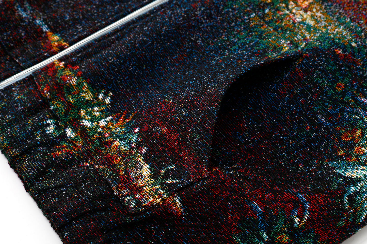 "VOYAGE OF LIFE" TAPESTRY JACQUARD FABRIC DOUBLE-ZIP HOODIE