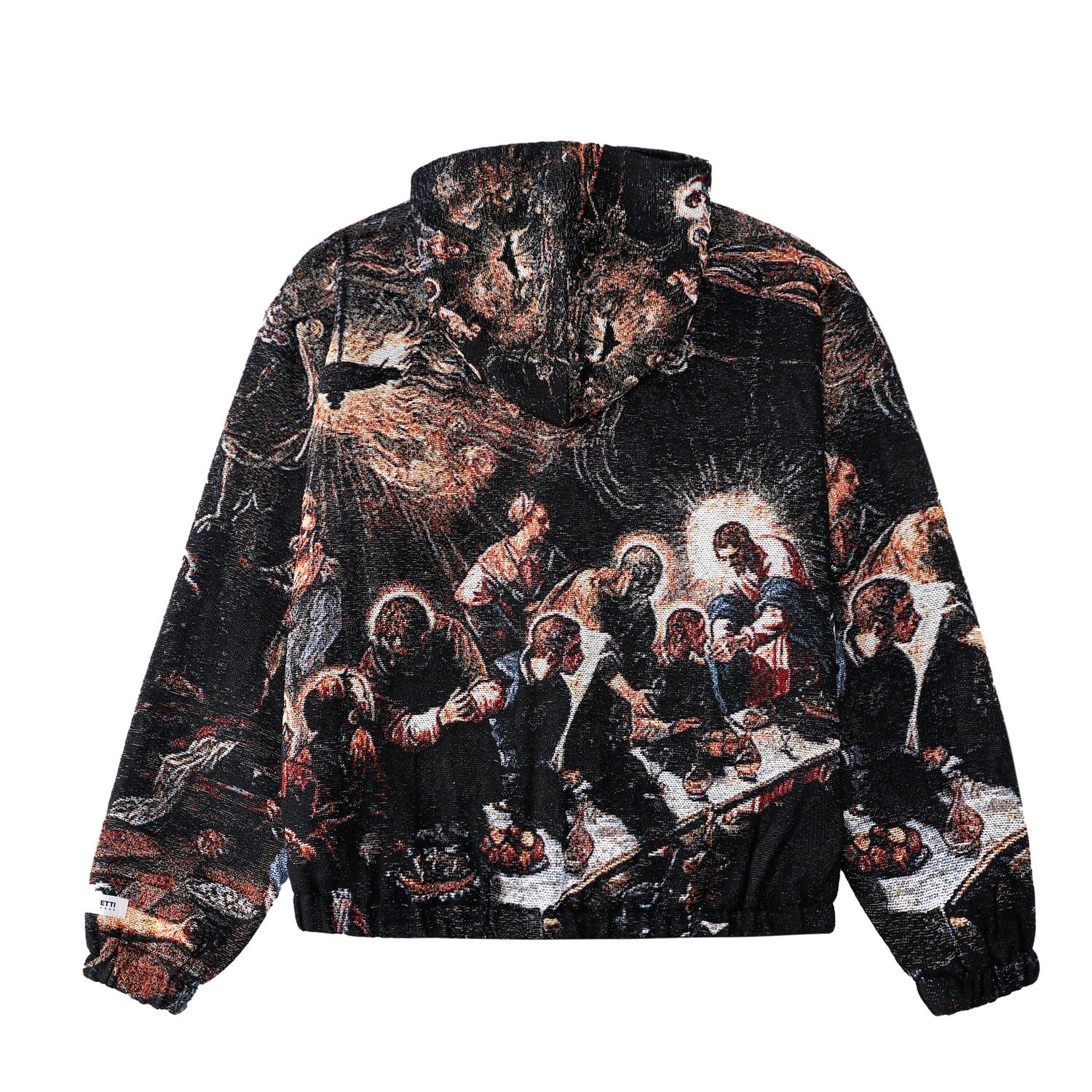 "TINTORETTO'S LAST SUPPER" TAPESTRY JACQUARD FABRIC DOUBLE-ZIP HOODIE - nickscacchetti