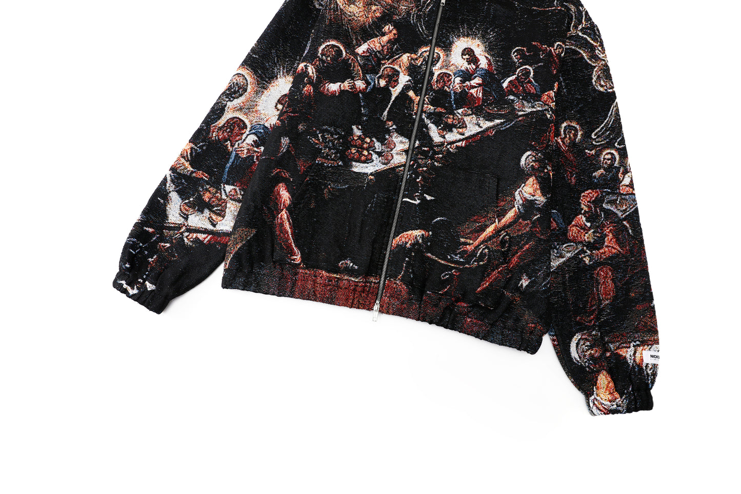 "TINTORETTO'S LAST SUPPER" TAPESTRY JACQUARD FABRIC DOUBLE-ZIP HOODIE