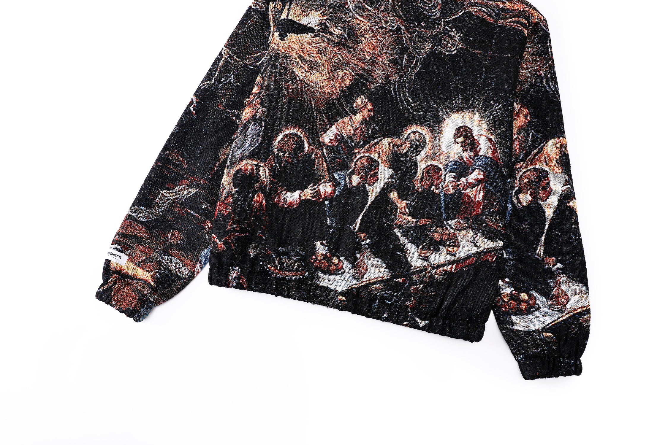 "TINTORETTO'S LAST SUPPER" TAPESTRY JACQUARD FABRIC DOUBLE-ZIP HOODIE - nickscacchetti