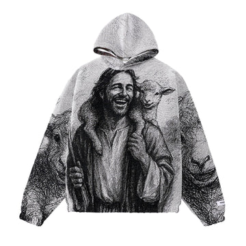 "SHEPARD OF JOY" TAPESTRY JACQUARD FABRIC PULLOVER HOODIE
