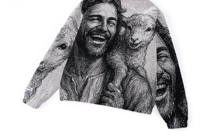 "SHEPARD OF JOY" TAPESTRY JACQUARD FABRIC PULLOVER HOODIE