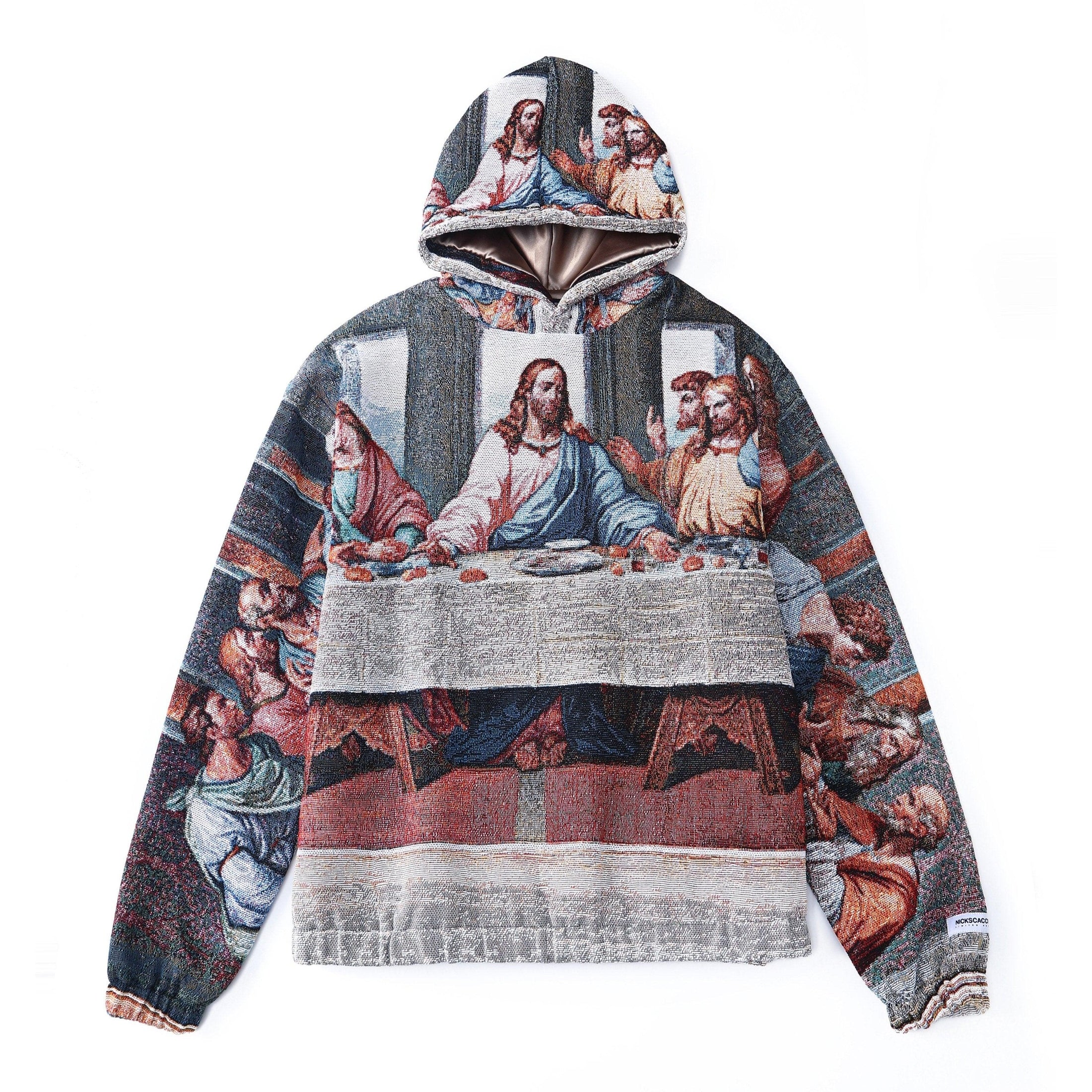 "THE LAST SUPPER" TAPESTRY JACQUARD FABRIC PULLOVER HOODIE - nickscacchetti