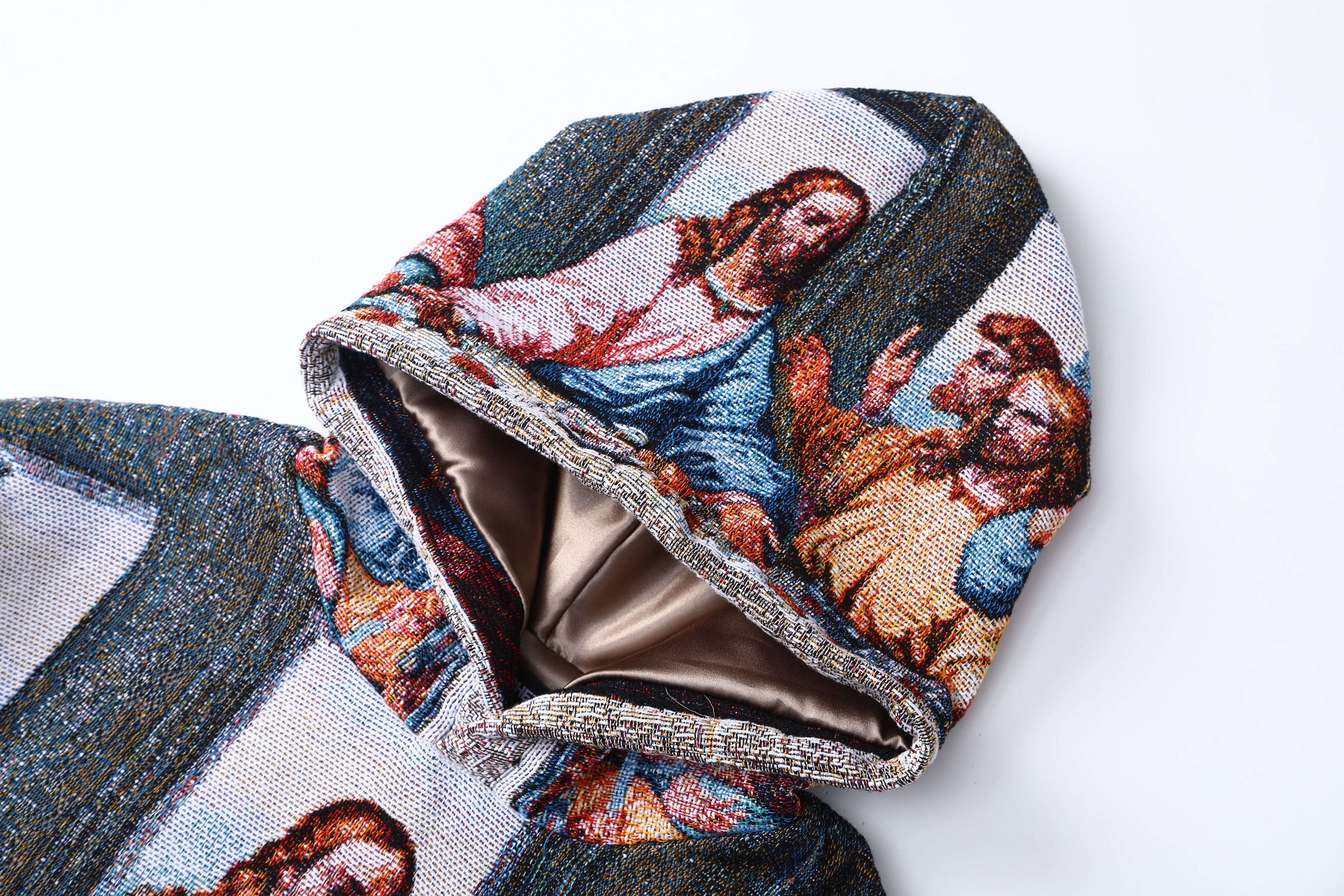"THE LAST SUPPER" TAPESTRY JACQUARD FABRIC PULLOVER HOODIE - nickscacchetti