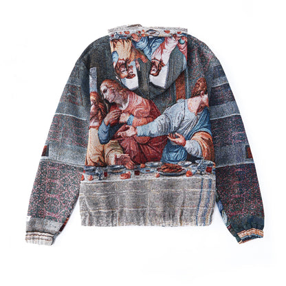 "THE LAST SUPPER" TAPESTRY JACQUARD FABRIC PULLOVER HOODIE