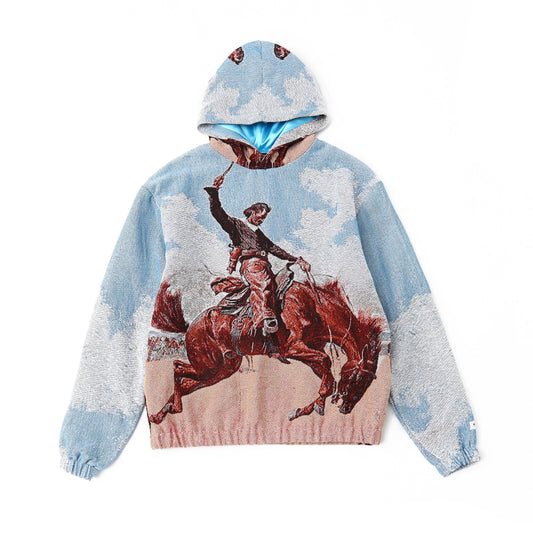 "Buck-Jumper" TAPESTRY JACQUARD FABRIC PULLOVER HOODIE