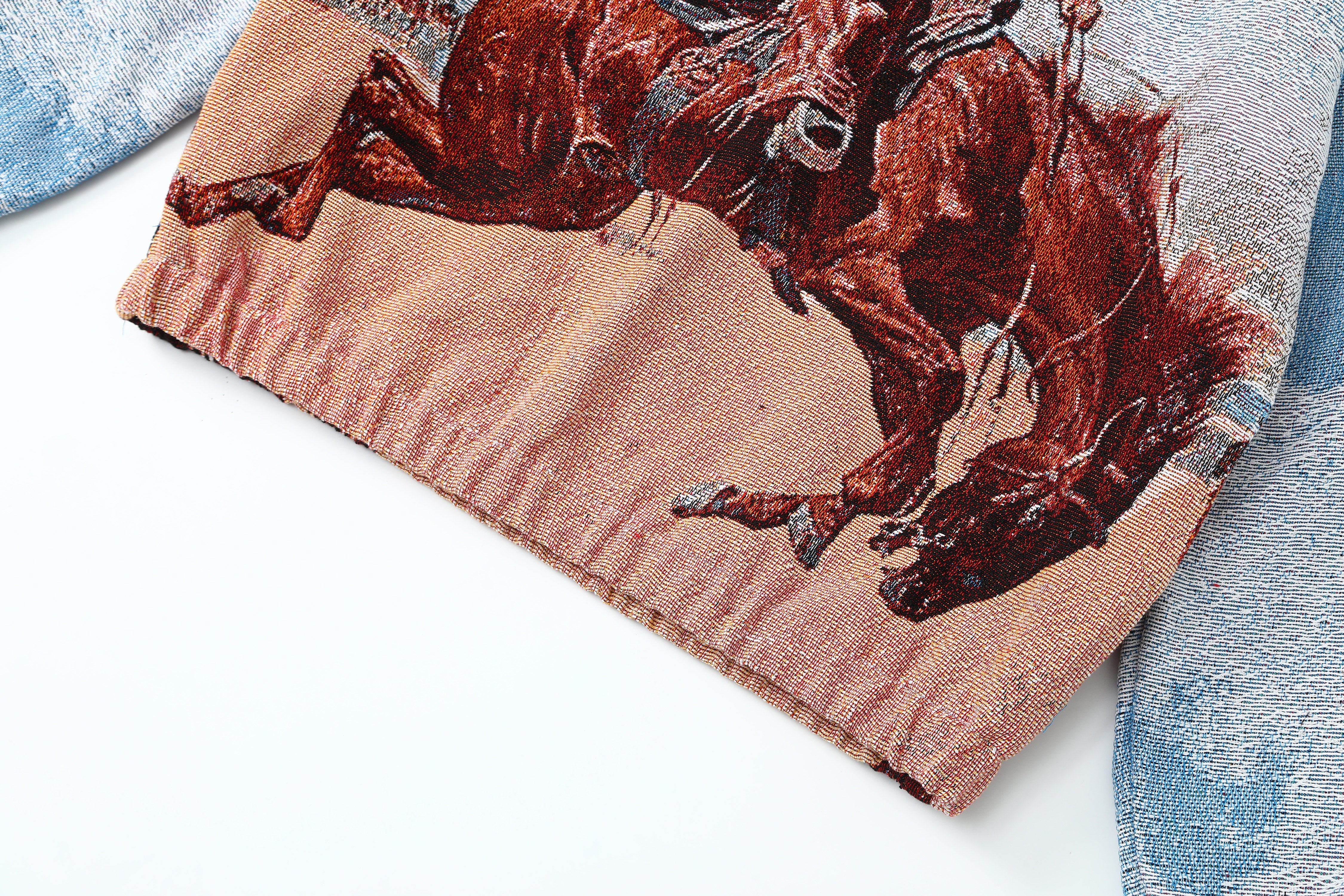 "Buck-Jumper" TAPESTRY JACQUARD FABRIC PULLOVER HOODIE - nickscacchetti